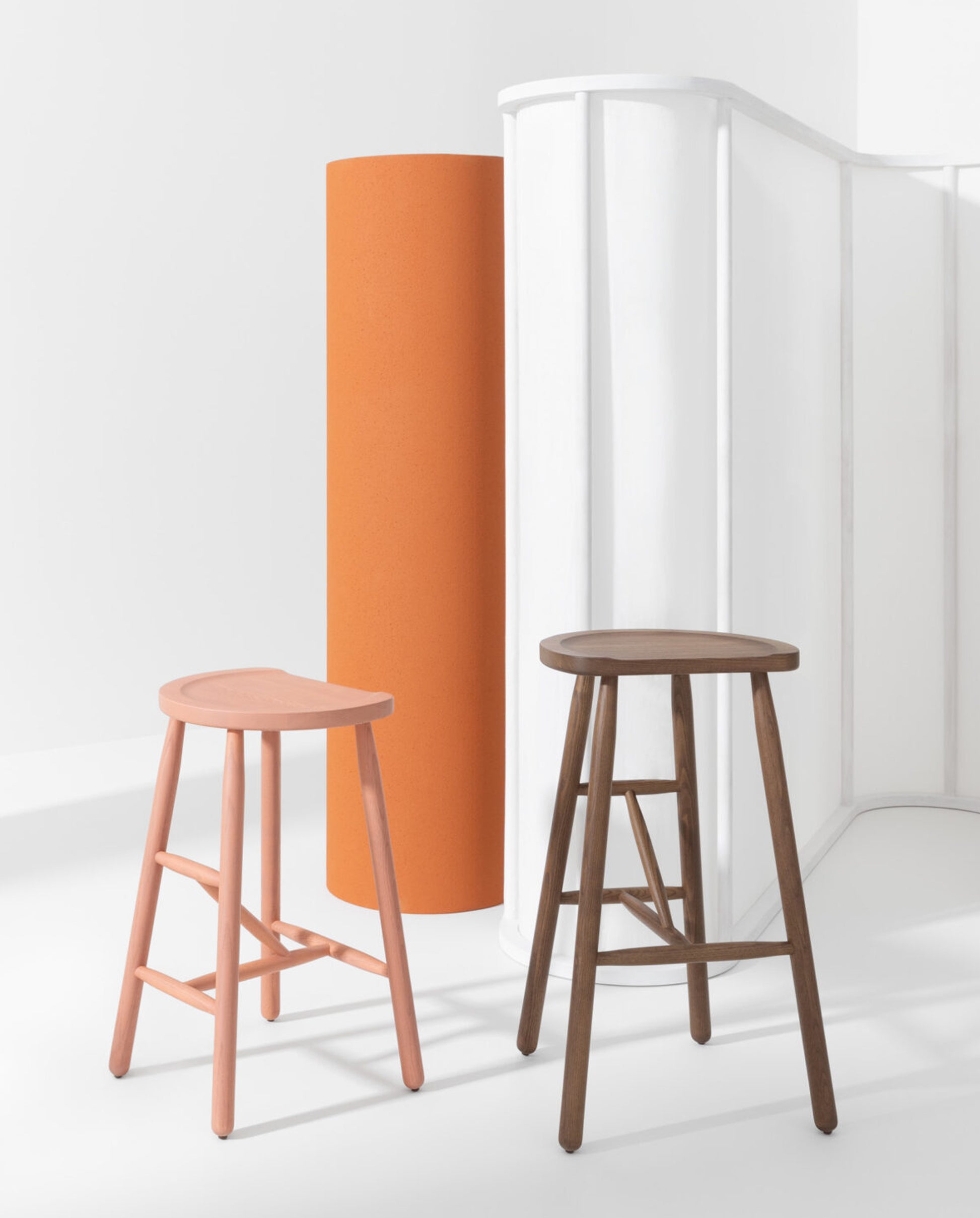 Puccio Wooden High Stool-Stools-Bowermans