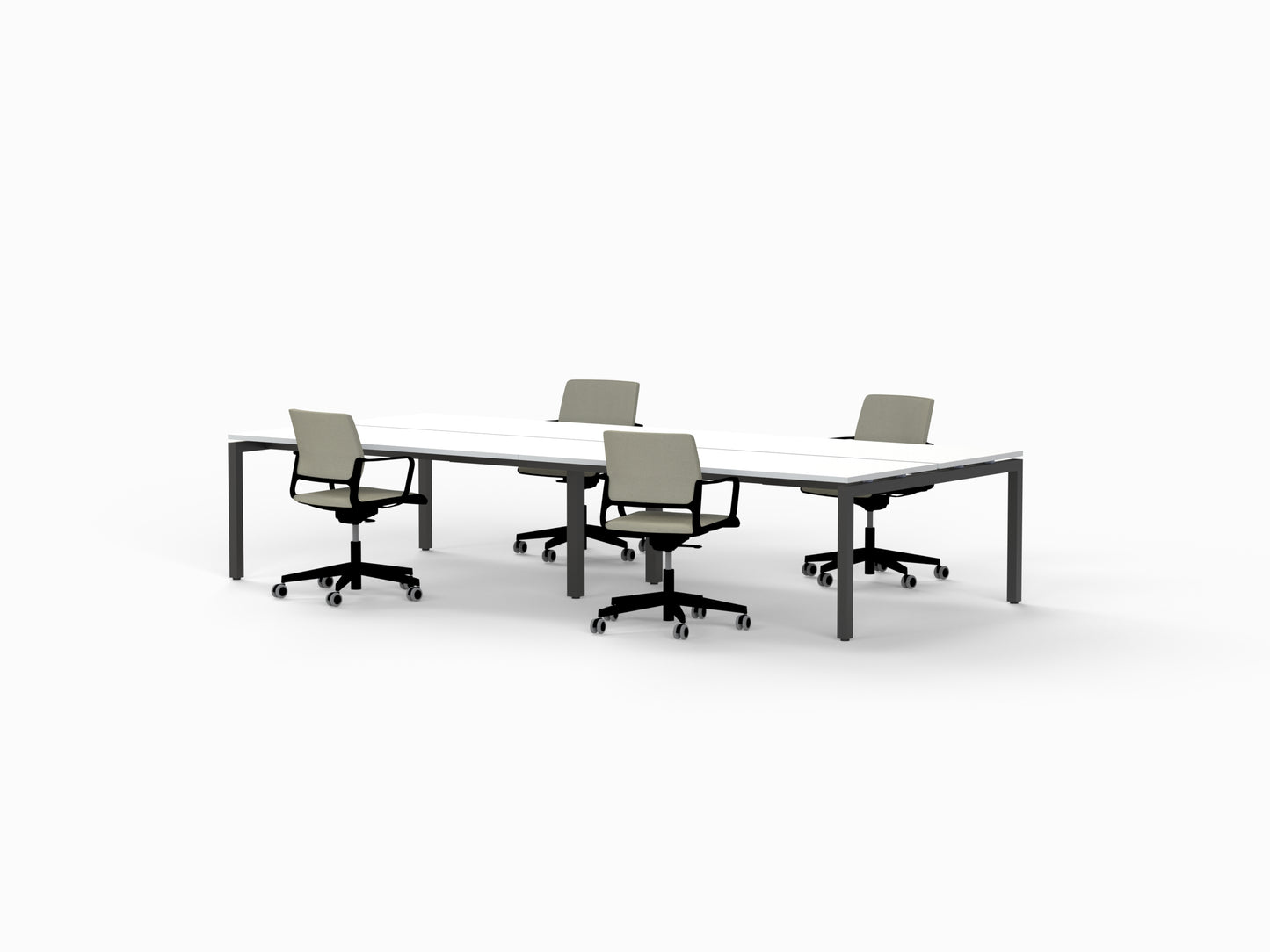 Back to Back Step Desk - 4 Seats-Workstations-Bowermans