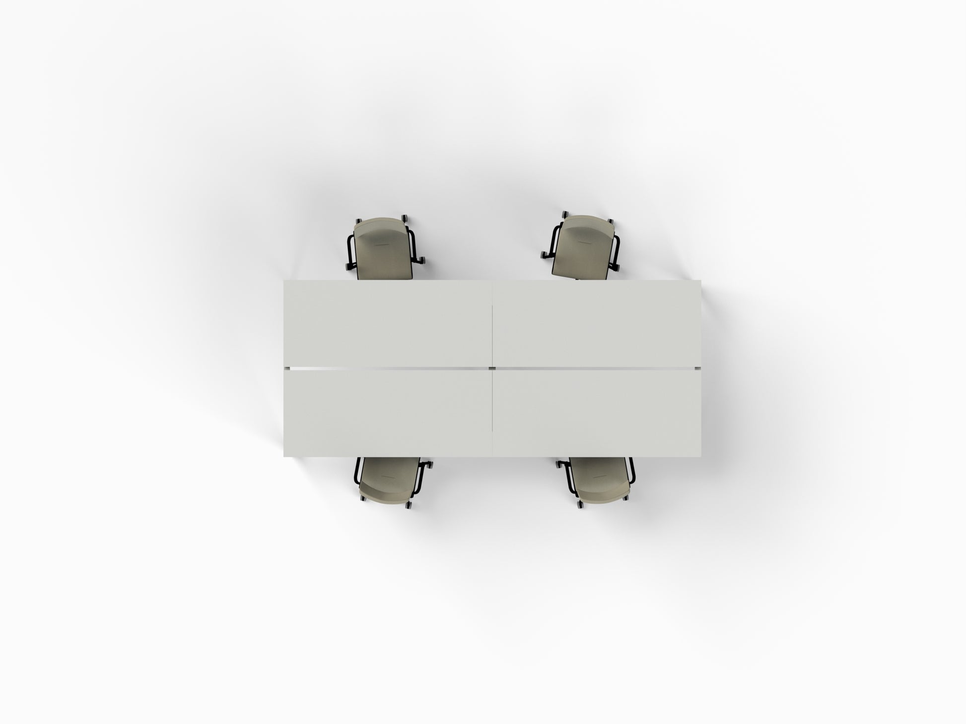 Back to Back Step Desk - 4 Seats-Workstations-Bowermans
