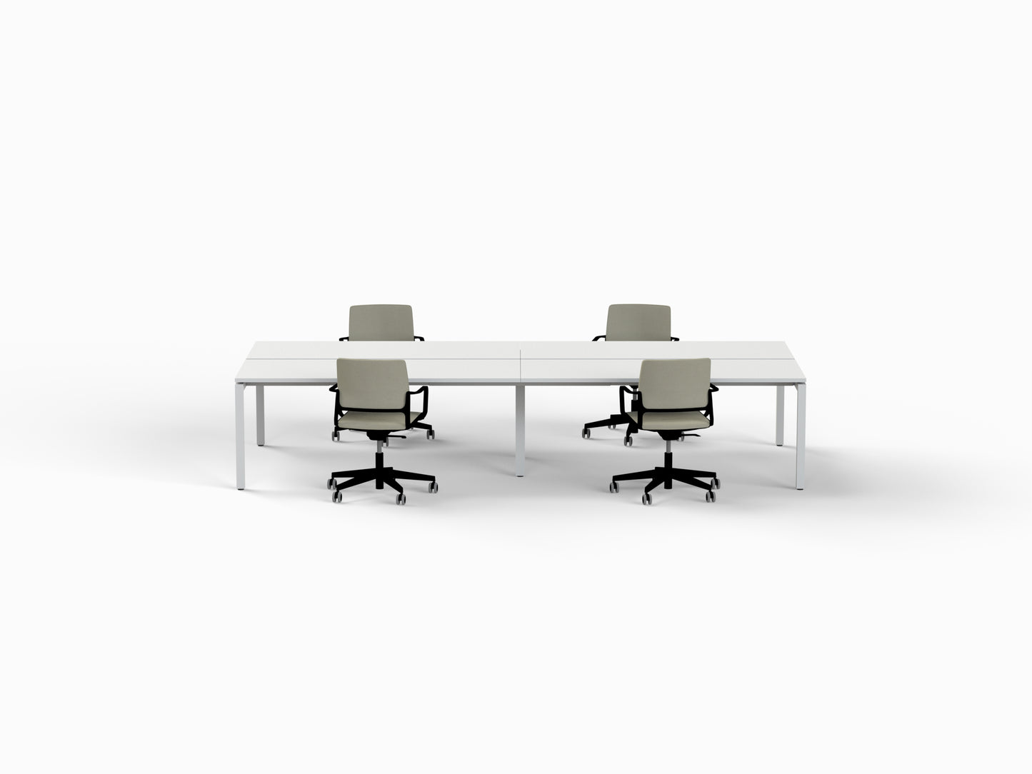 Back to Back Step Desk - 4 Seats-Workstations-Bowermans