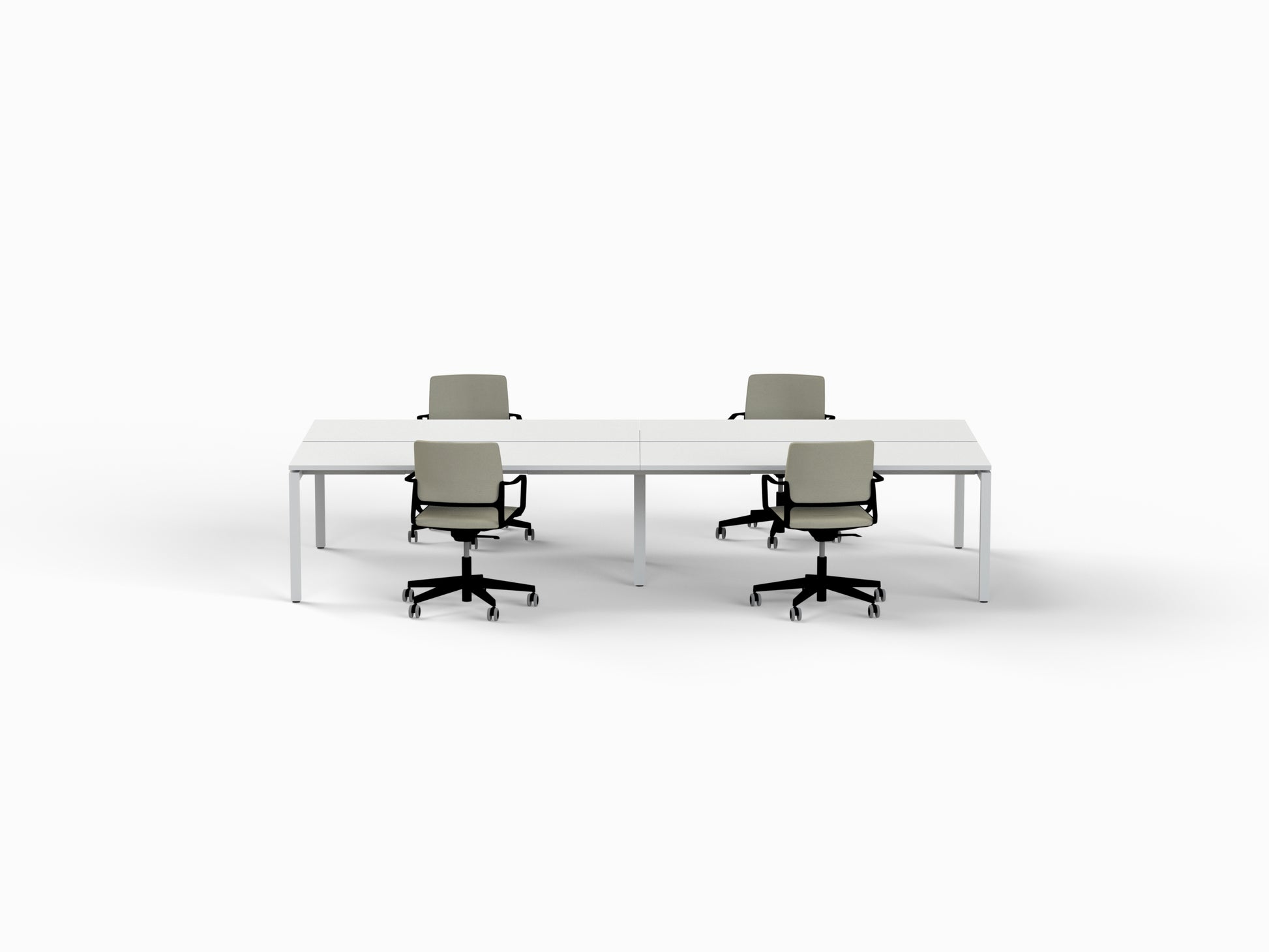 Back to Back Step Desk - 4 Seats-Workstations-Bowermans
