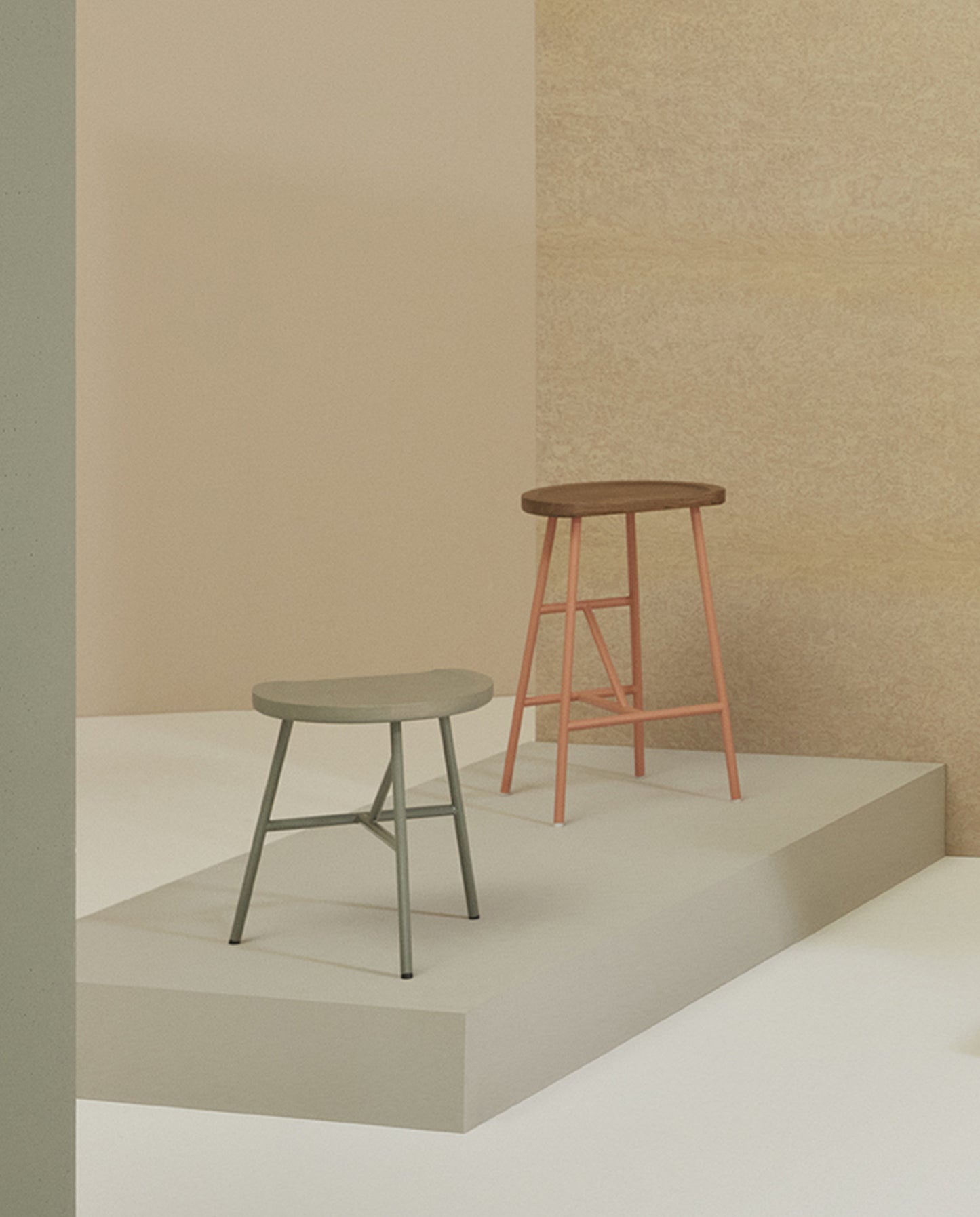 Puccio Wooden Stool-Stools-Bowermans