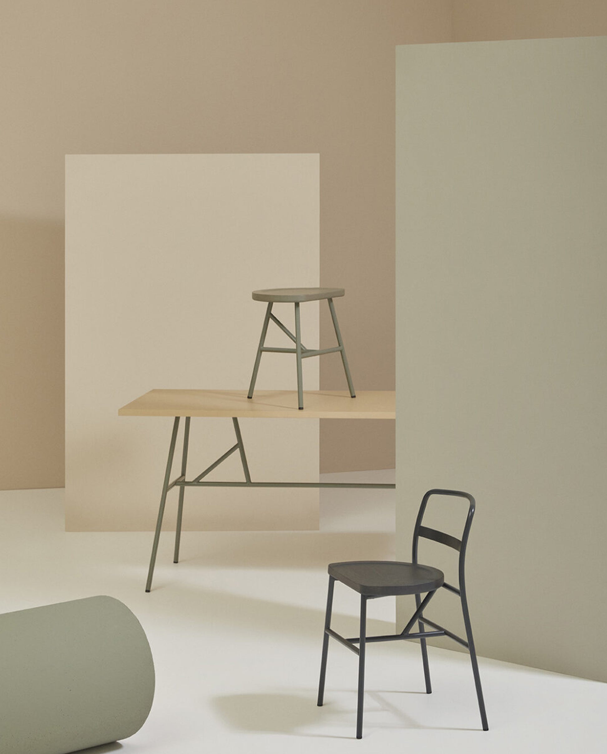 Puccio Wooden Stool-Stools-Bowermans