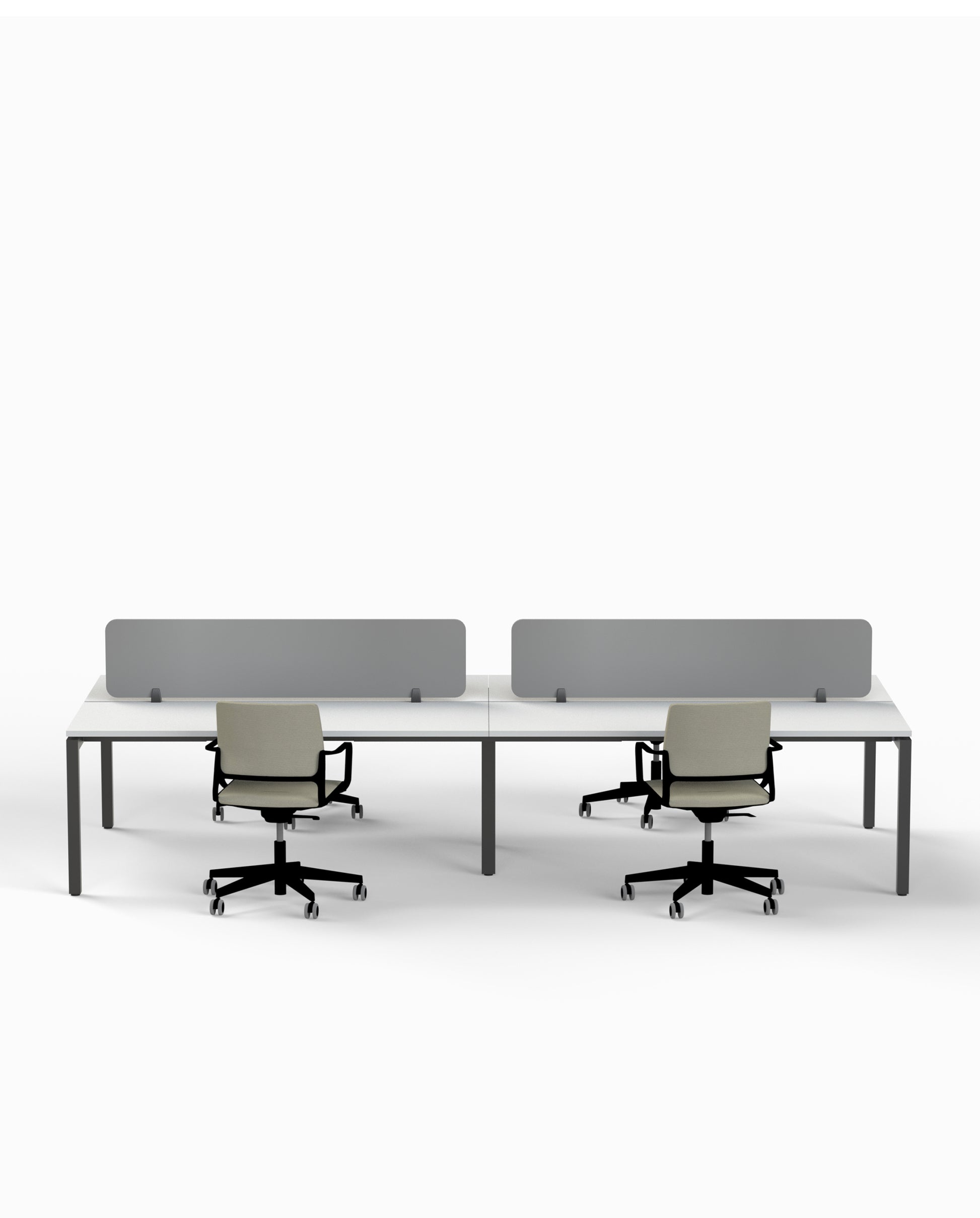 Back to Back Step Desk - 4 Seats-Workstations-Bowermans