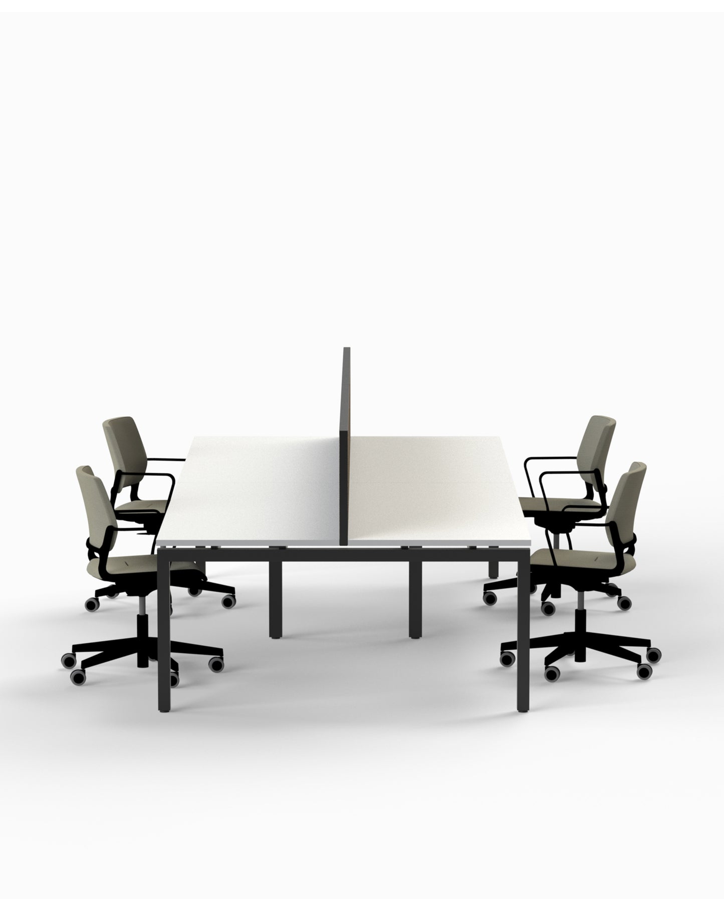 Back to Back Step Desk - 4 Seats-Workstations-Bowermans